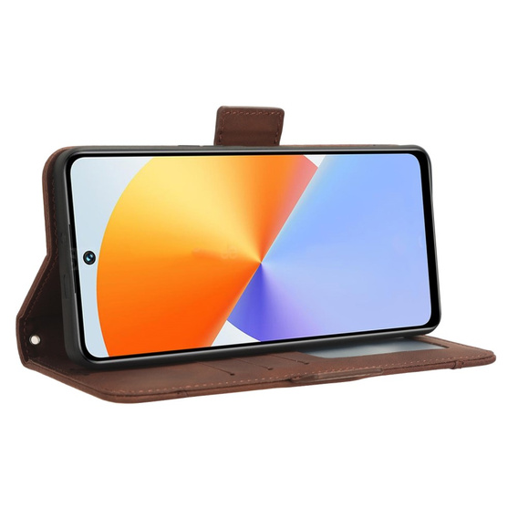Футляр з клапаном для Infinix Note 30 VIP, Card Slot, коричневий