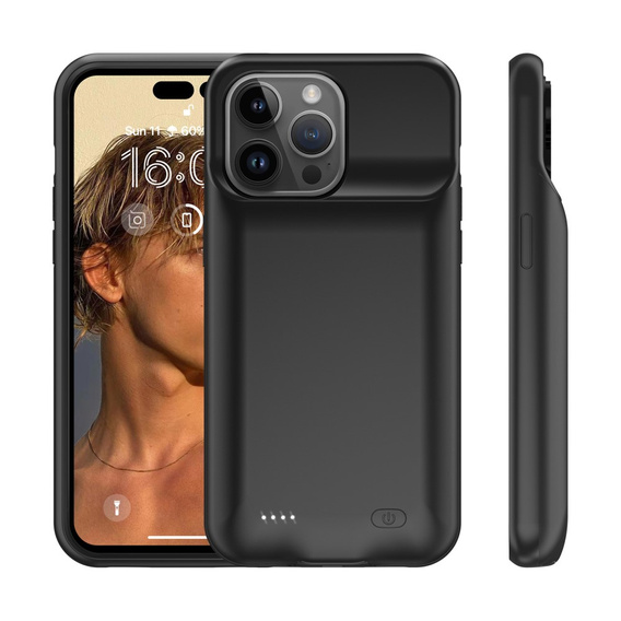 Чехол-аккумулятор 8500 мАч для iPhone 15 Pro Max, черный