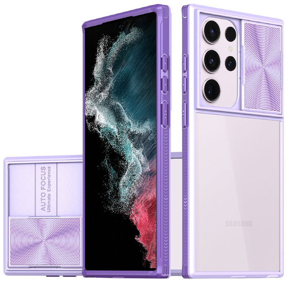 Чехол до Samsung Galaxy S22 Ultra, Slide Camera, фиолетовый