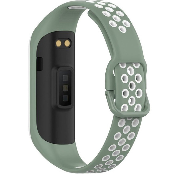 Силиконовый ремешок для Samsung Galaxy Fit 2 SM-R220, Green / White