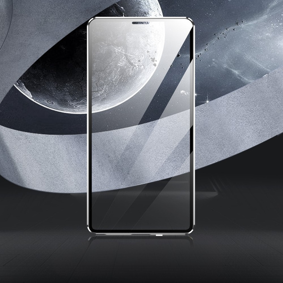 Магнитный чехол с двойным стеклом MagSafe для Samsung Galaxy S25 Ultra, серебряный