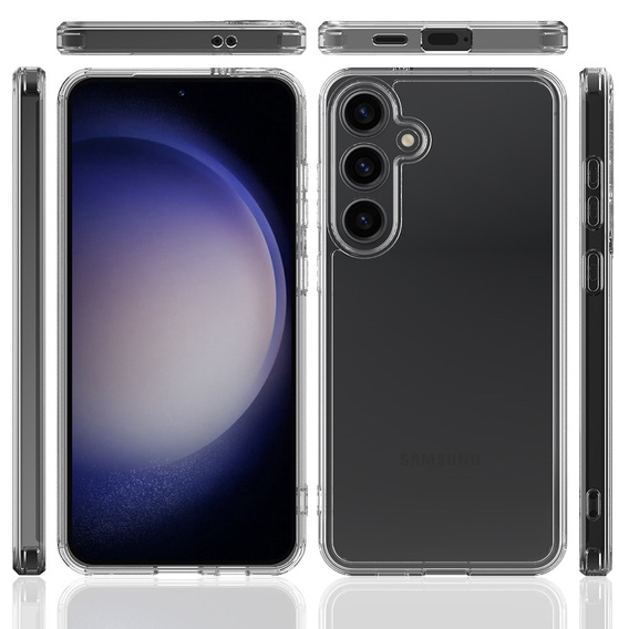 Чехол для Samsung Galaxy S24+ Plus, Fusion Hybrid, с защитой камеры, прозрачный