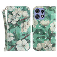 Откидной чехол для Motorola Edge 50 Pro 5G, Wallet, Flowers белый