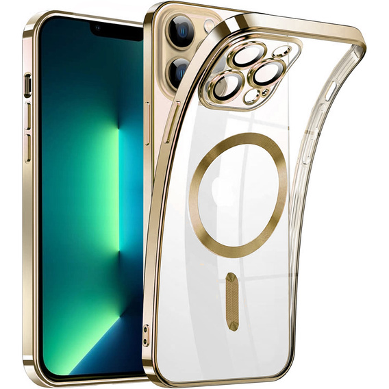 Чохол для iPhone 13 Pro, Electro MagSafe, золотий + Скло на екран
