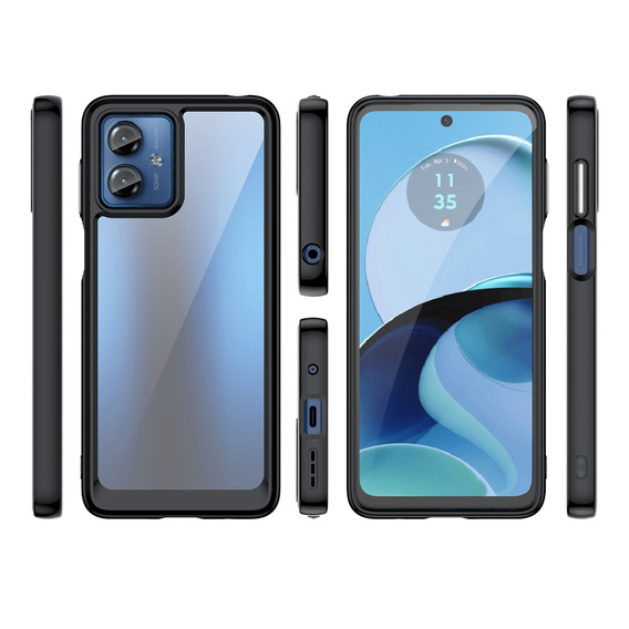 Чехол до Motorola Moto G14, Fusion Hybrid, прозрачный / черный