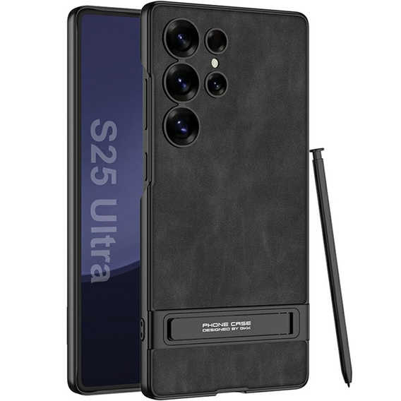Чехол до Samsung Galaxy S25 Ultra, GKK Leather, чёрный