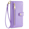 Откидной чехол для Samsung Galaxy M15 5G, Wallet Zipper Pocket, фиолетовый