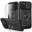 Броньований чохол для iPhone 16E, CamShield Slide, чорний + Загартоване скло 9H