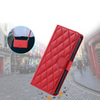 чехол-крышка для Samsung Galaxy A55 5G, Rhombus Crossbody Leather, красный