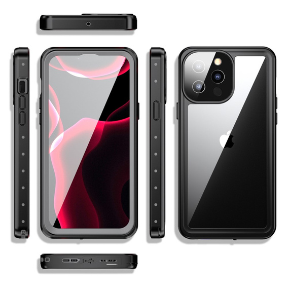 Водонепроникний чохол IP68 для iPhone 13 Pro Max, Redpepper Pro, чорний