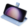 Откидной чехол для Samsung Galaxy S23, Wallet Zipper Pocket, синий