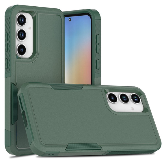 Бронированный чехол для Samsung Galaxy A55 5G, Dual Shockproof, тёмно-зелёный