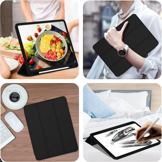 Чохол для iPad Pro 12.9" 2022/2021/2020 (6/5/4 gen.), Smart Pencil, зі слотом для стилуса, чорний