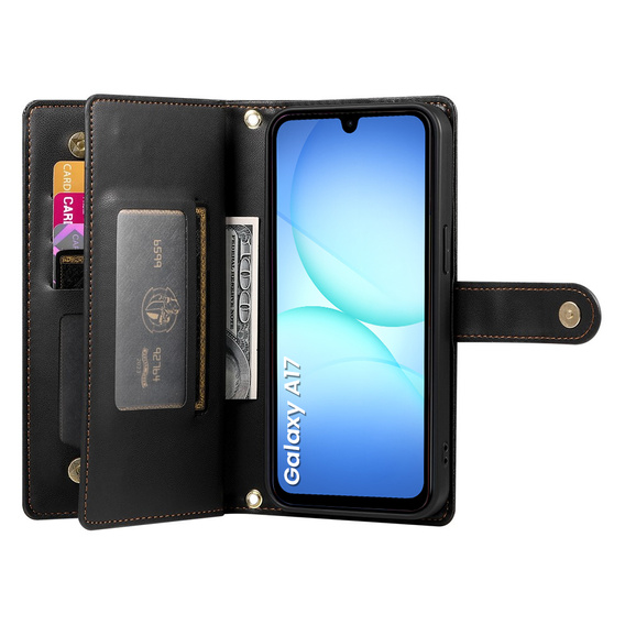Флип-кейс Wallet Zipper Pocket для Samsung Galaxy A17 5G, Wallet Zipper Pocket, черный
