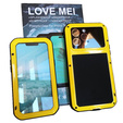Чехол Love Mei до iPhone 14 Pro, armored with glass, жёлтый