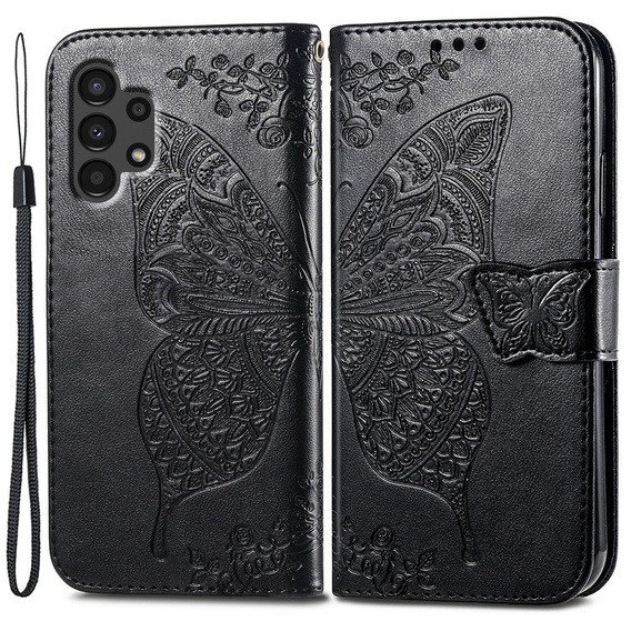 Чохол-книжка для Samsung Galaxy A13 4G, Butterfly, чорний