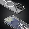 Магнитный чехол с двойным стеклом MagSafe для Samsung Galaxy S25 Ultra, чёрный