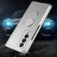 Чехол GKK KickStand Ring до Samsung Galaxy Z Fold3 5G, Cam Shield, Silver