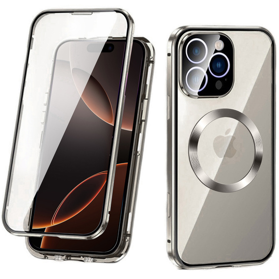 Магнітний чохол Dual Glass MagSafe для iPhone 16 Pro, титан