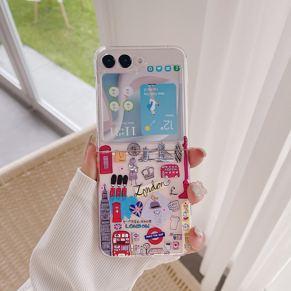 Чохол для Samsung Galaxy Z Flip 5 5G, жорсткий чохол, різнокольоровий London