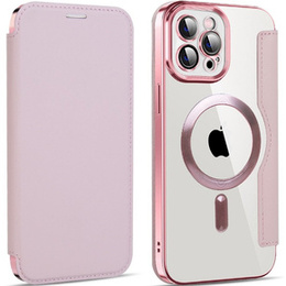 Чохол-книжка для iPhone 12 Pro, RFID Wallet MagSafe CamShield, рожевий