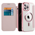 Откидной чехол для iPhone 12 Pro, RFID Wallet MagSafe CamShield, розовый