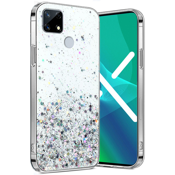 Чехол до Realme 7i, Glittery, прозрачный