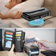 Чехол CASEME для Samsung Galaxy S25 FE, RFID Leather Wallet, с плечевым ремнем, чёрный