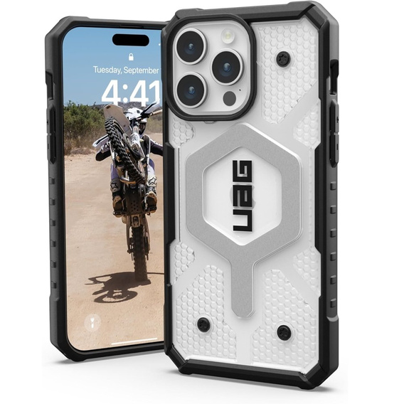 Чoхол Urban Armor Gear до iPhone 15 Pro Max, Pathfinder MagSafe, прозорий / чорний
