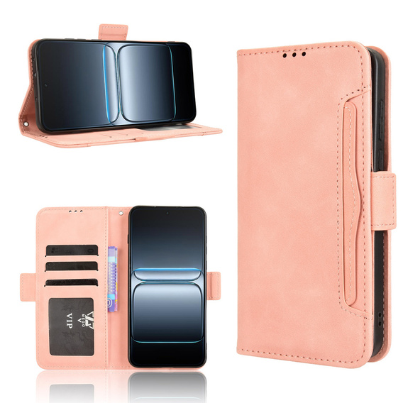 Футляр з клапаном для OnePlus Nord 5, Card Slot, рожевий