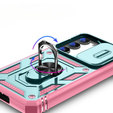 Чехол NOX Camera Slide Samsung Galaxy S23, CamShield Slide, зеленый / розовый