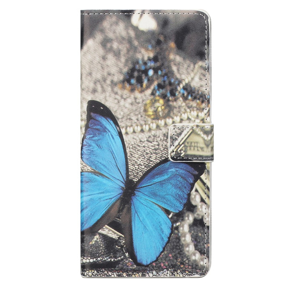 Откидной чехол для Xiaomi Redmi Note 12S, Wallet Butterfly, синий