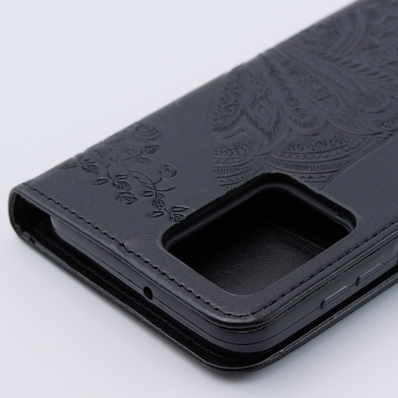 Откидной чехол для Motorola Moto G54 5G, Butterfly, чёрный