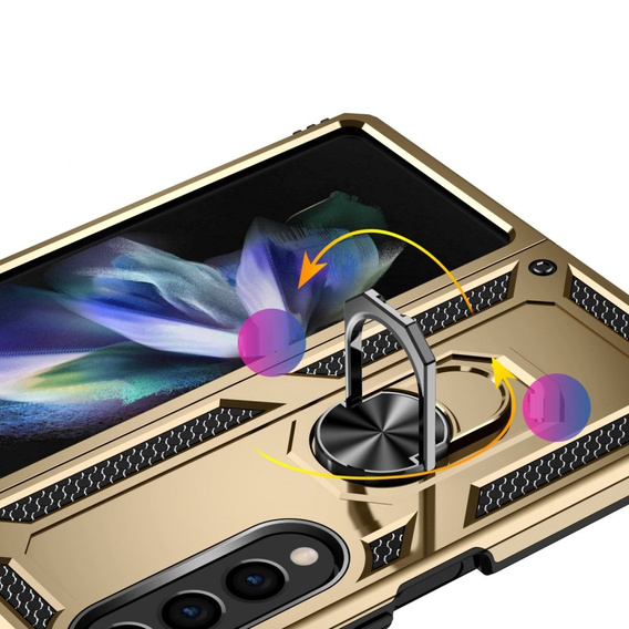 Бронированный Чехол до Samsung Galaxy Z Fold 4 5G, Nox Case Ring, золотой