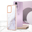 Захисний чохол для Motorola Moto G24 / G24 Power / G04, Marble Slim Case, білий