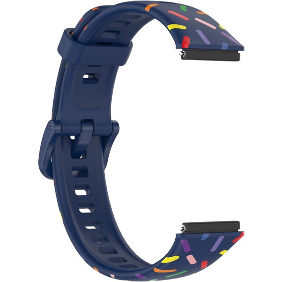 Силіконовий ремінець для Huawei Band 7, Dark Blue / Colorful