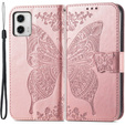 Чохол-книжка для Motorola Moto G73 5G, Butterfly, рожевий rose gold