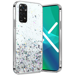 Чехол до Xiaomi Redmi Note 11/11S, Glittery, прозрачный