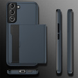 Чехол до Samsung Galaxy S22, Sliding Card Holder, темно-синий