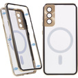Магнітний чохол Dual Glass MagSafe для Samsung Galaxy S21+ Plus, золотий