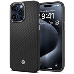 Чехол MagSafe Spigen для iPhone 15 Pro Max, Enzo Aramid, Carbon, Matte Black