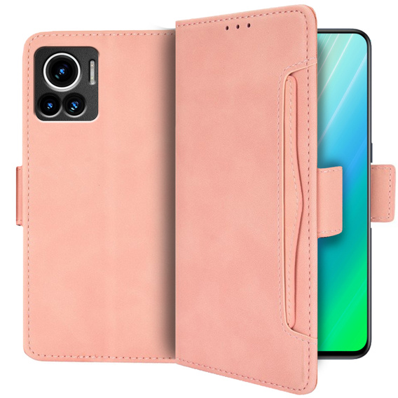Откидной чехол для Motorola Edge 30 Ultra 5G, Card Slot, розовый