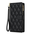 Чохол-сумка для Samsung Galaxy S25 Edge, Rhombus Crossbody Leather, чорний