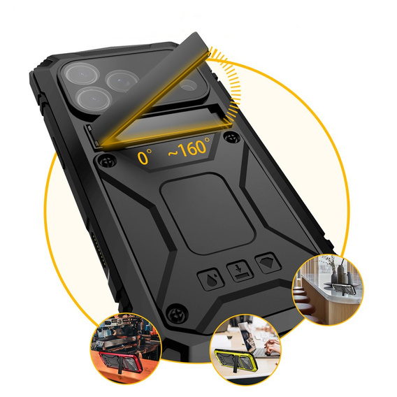 Чохол R-JUST з підставкою та вбудованим склом для iPhone 17 Pro