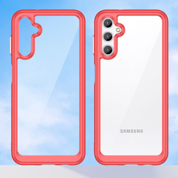 Чехол до Samsung Galaxy A14 4G/5G, Fusion Hybrid, прозрачный / красный