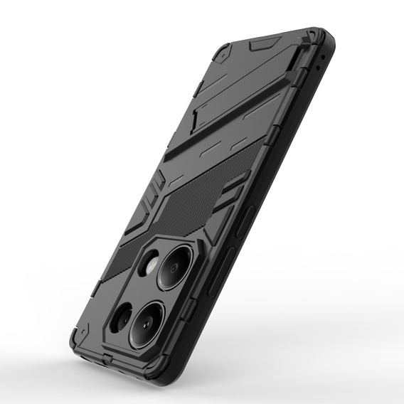 Чехол для Xiaomi Redmi Note 13 Pro 4G / Xiaomi Redmi Note 14S / Xiaomi Poco M6 Pro 4G, Military kickstand, чёрный