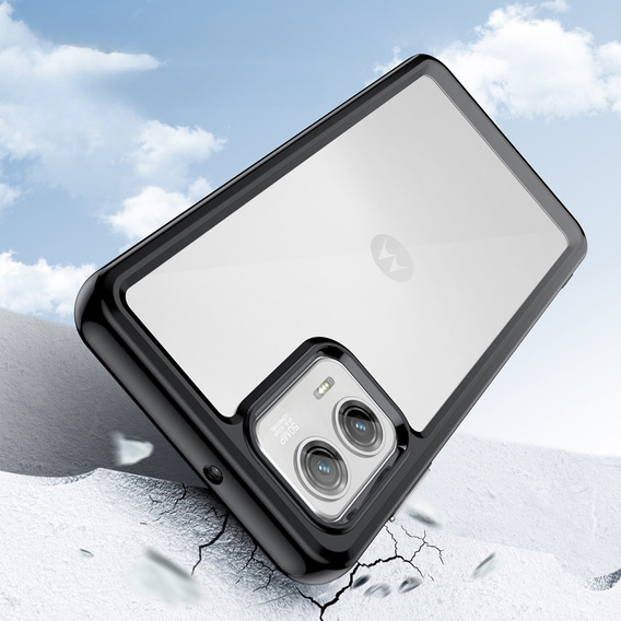 Чехол до Motorola Moto G73 5G, Fusion Hybrid, прозрачный / черный