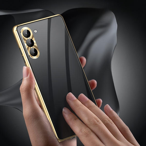 Чехол для Samsung Galaxy S23, Magnetic Dual Glass, золотой