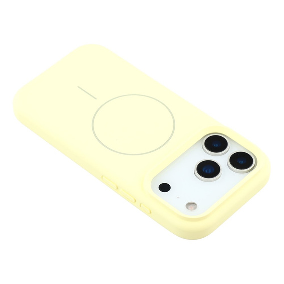 Силиконовый чехол для iPhone 17 Pro Max, для MagSafe, противоударный, желтый