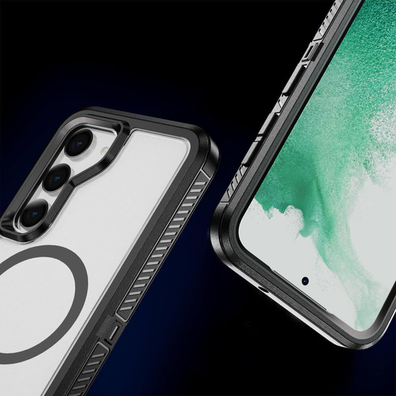 Чехол с рамкой для Samsung Galaxy S23 FE, для MagSafe, прозрачный / черный